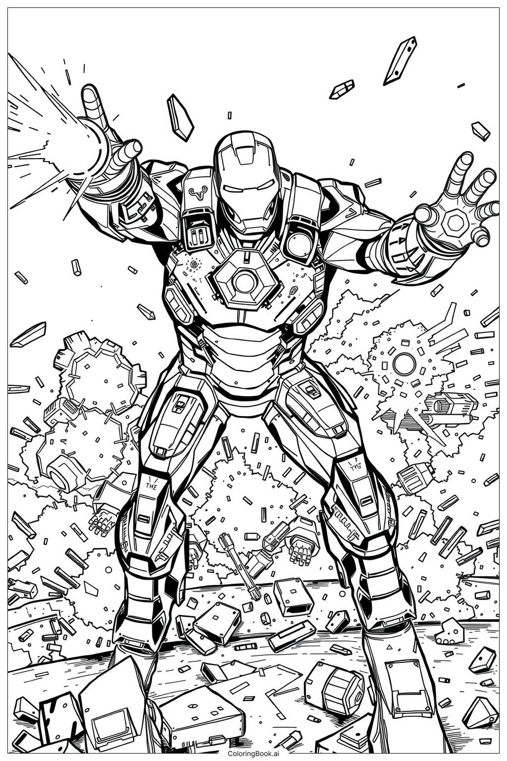  Iron Man Mark 85 in Final Battle Coloring Page 