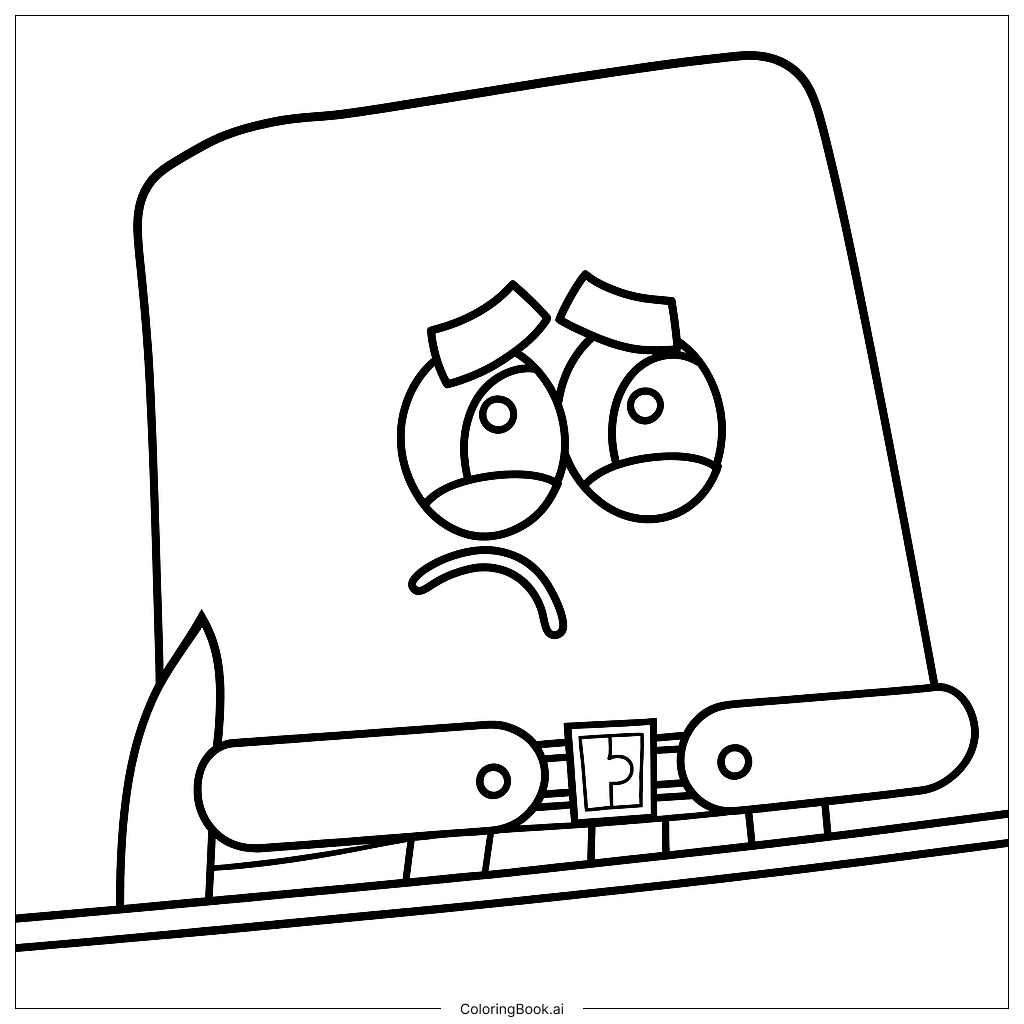  Sad Blue Coloring Page 