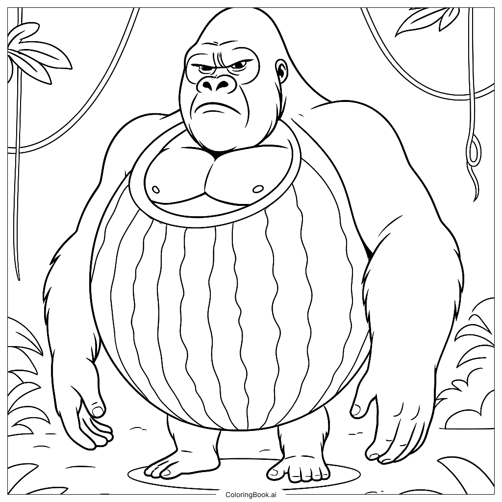  Gorillo Watermellondrillo Coloring Page 