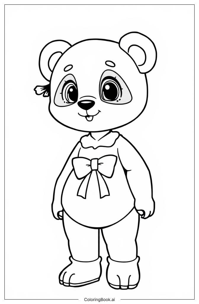  Página para colorear de Mimi Panda 