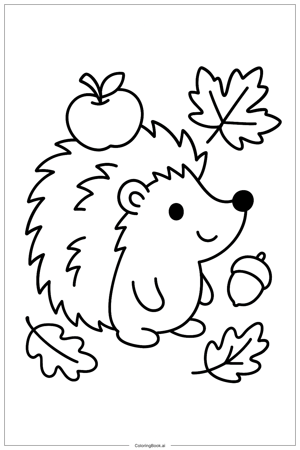  Niedlicher Igel im Herbst Ausmalseite 