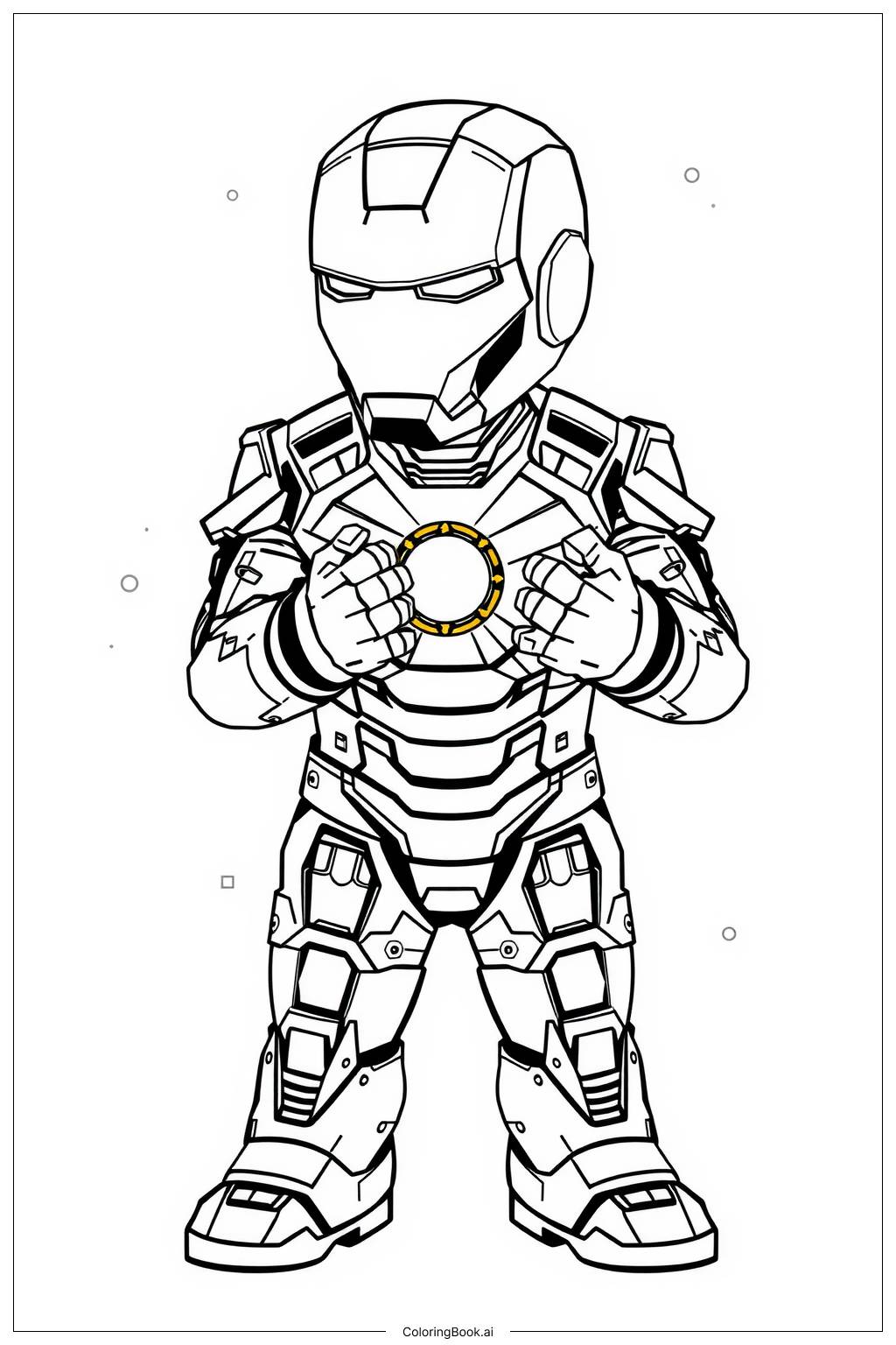  Iron Man Charging His Arc Reactor Coloring Page 