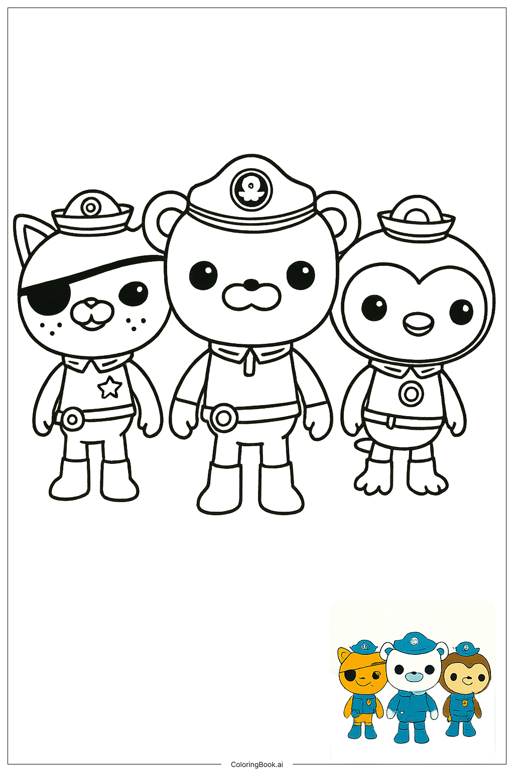  Trang tô màu Hình Ảnh Đội Octonauts Với Huy Hiệu Nhiệm Vụ 