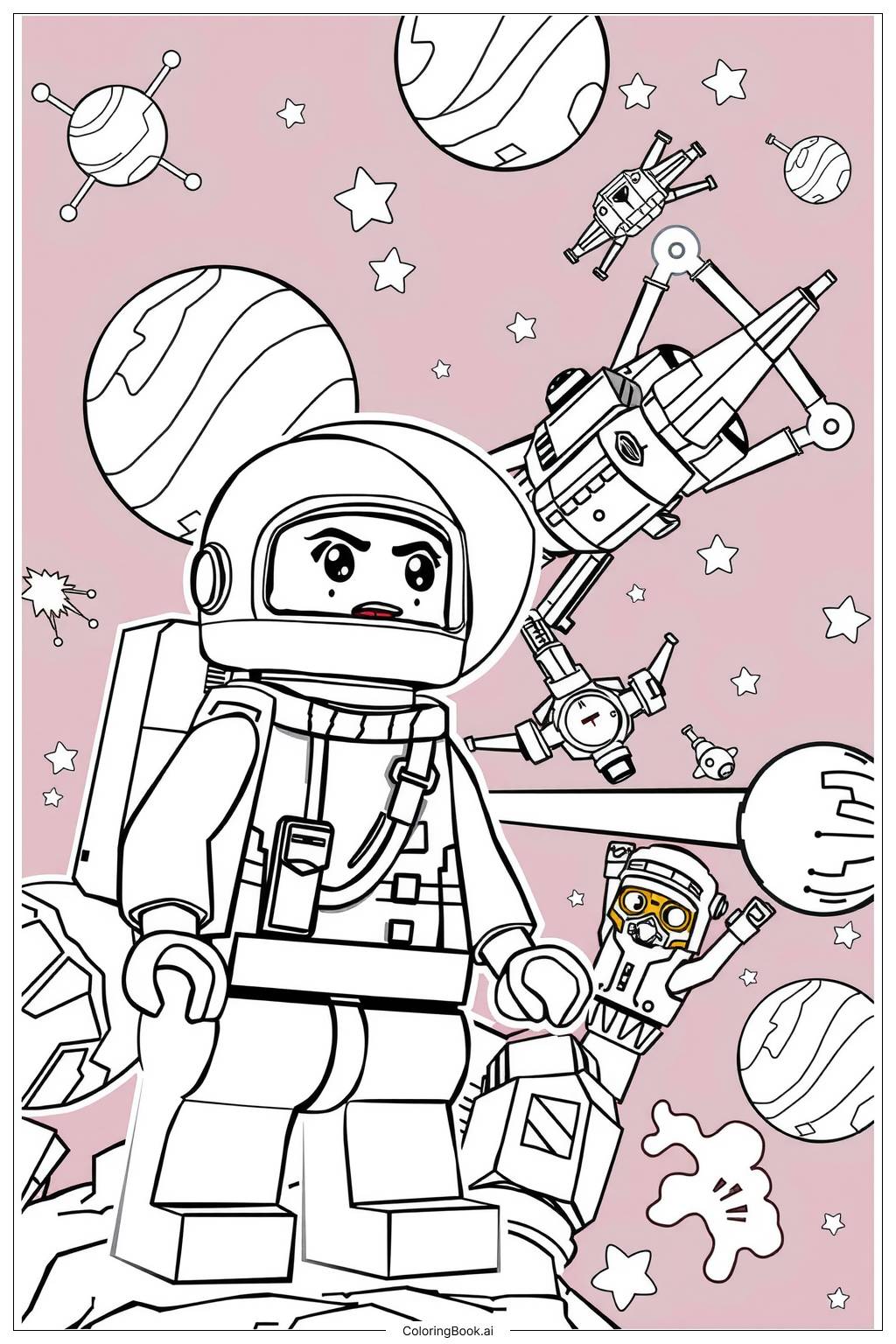  Lego Star Wars Spaceship Battle Scene-2 Coloring Page 