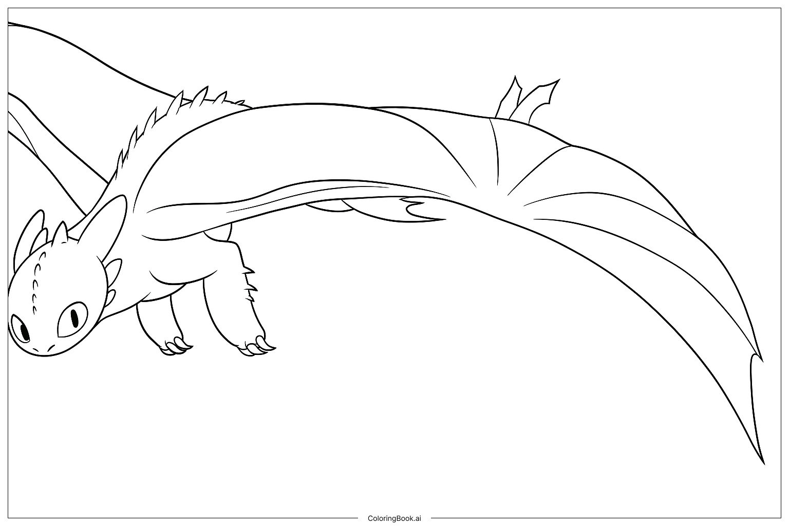  Toothless Dragon Flyingat Dusk Coloring Page 