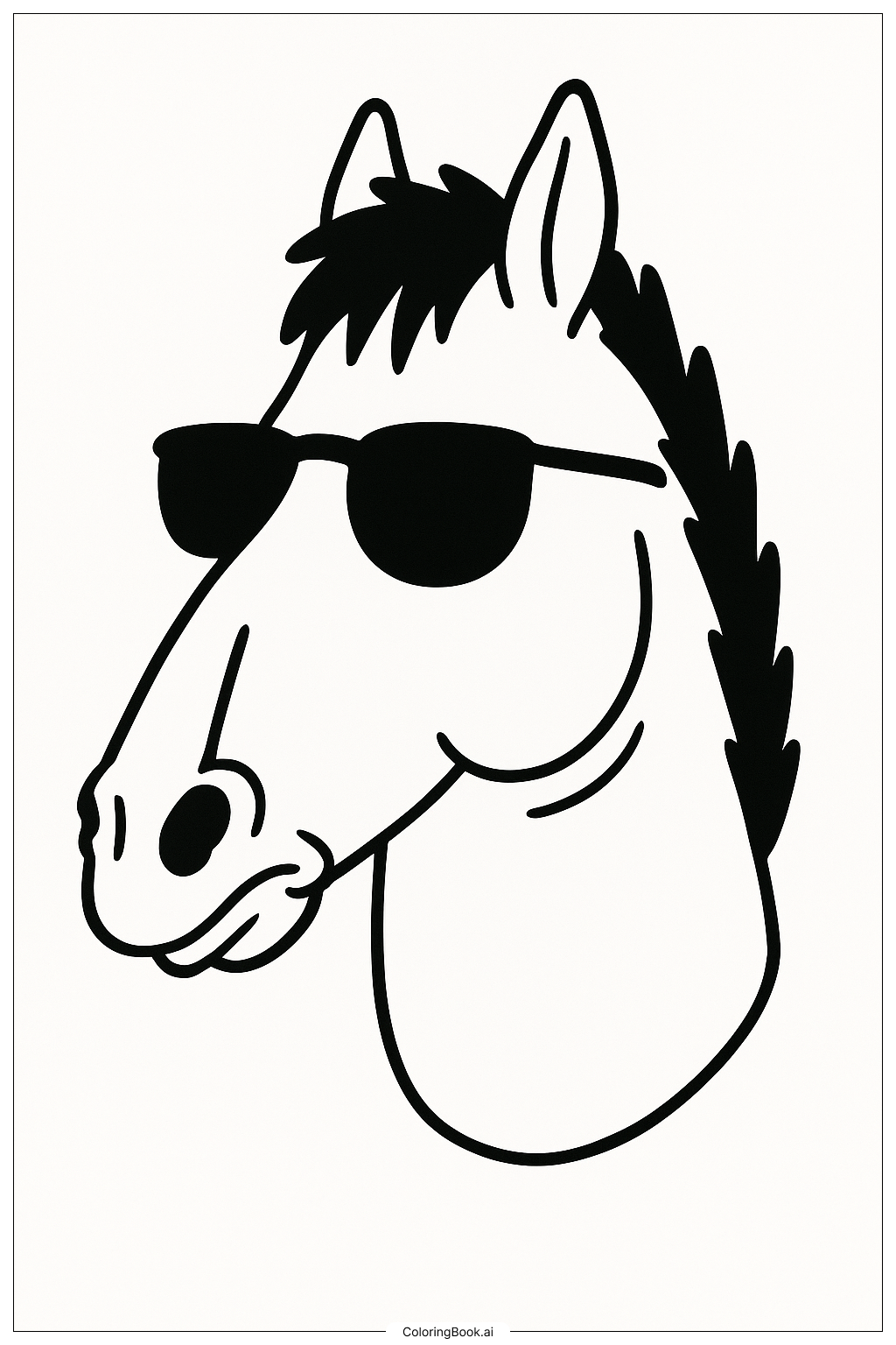  Page de coloriage Bojack Horseman portant des lunettes de soleil 