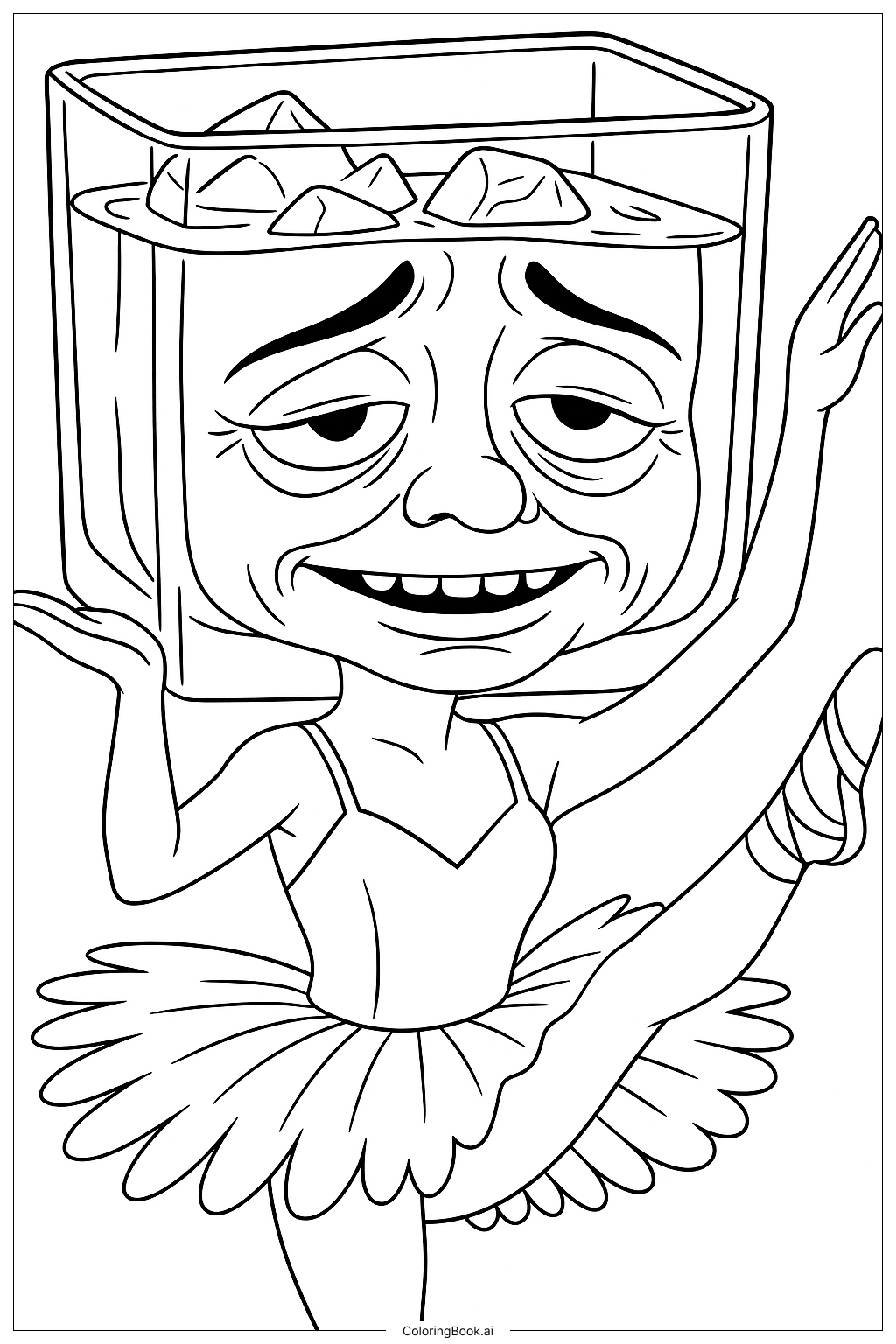  Ballerina Cappucina Dancing Coloring Page 