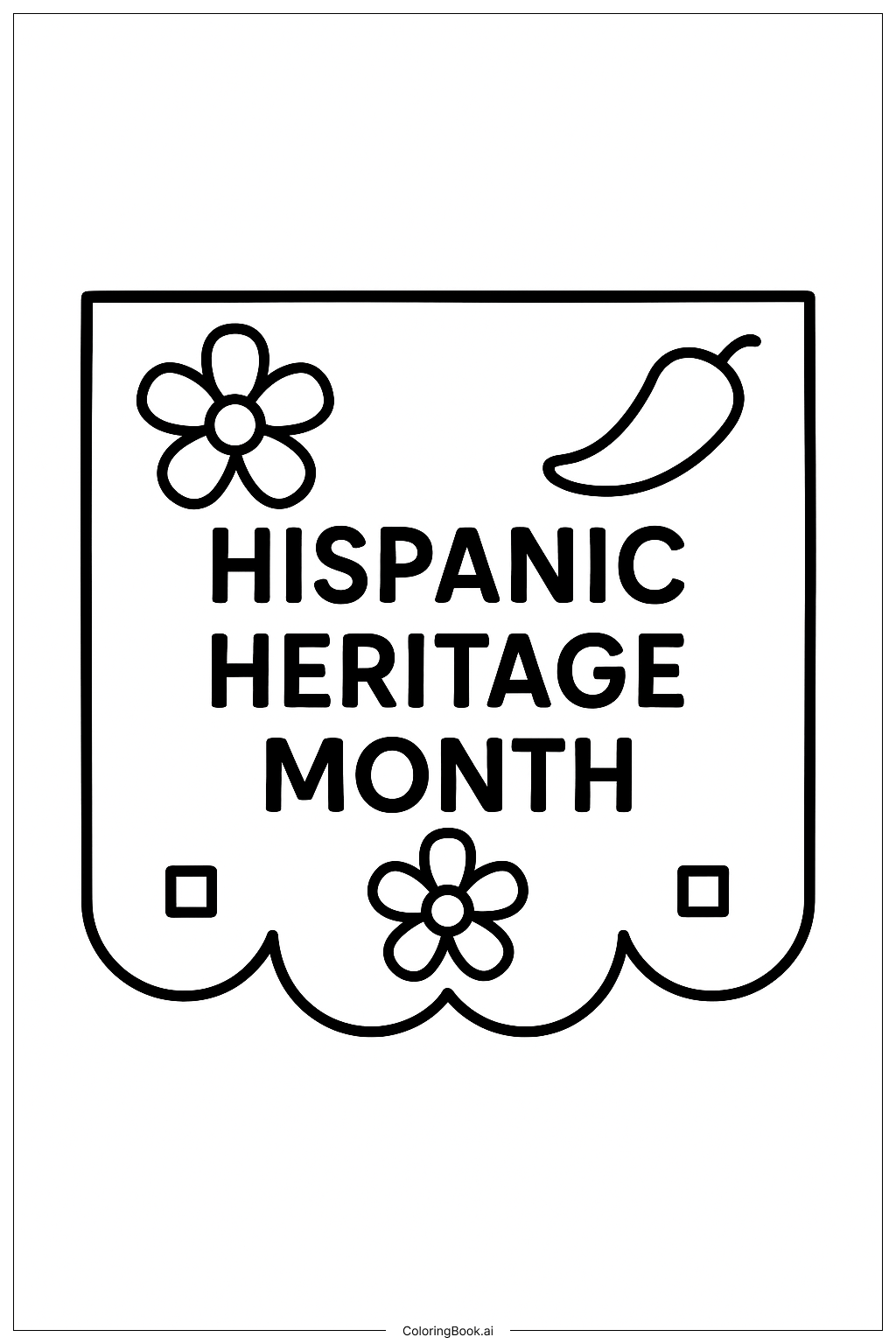  Einfaches Papel Picado zum Hispanischen Monat des Erbes Ausmalseite 