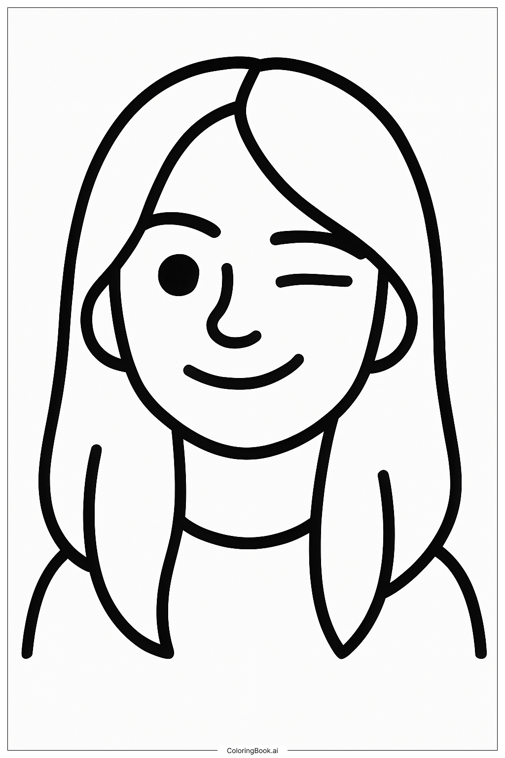  Página para colorir de Retrato Piscando de Billie Eilish 