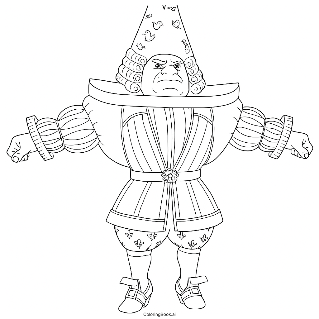 Trang tô màu Shrek Mặc Như Một Vị Vua