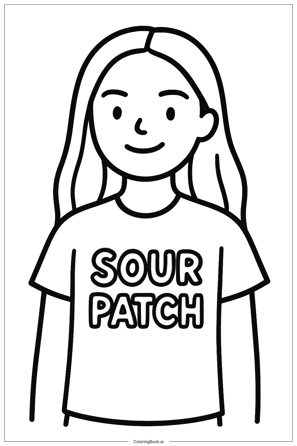  Olivia Rodrigo Wearing A Sour Patch T-Shirt Coloring Page 