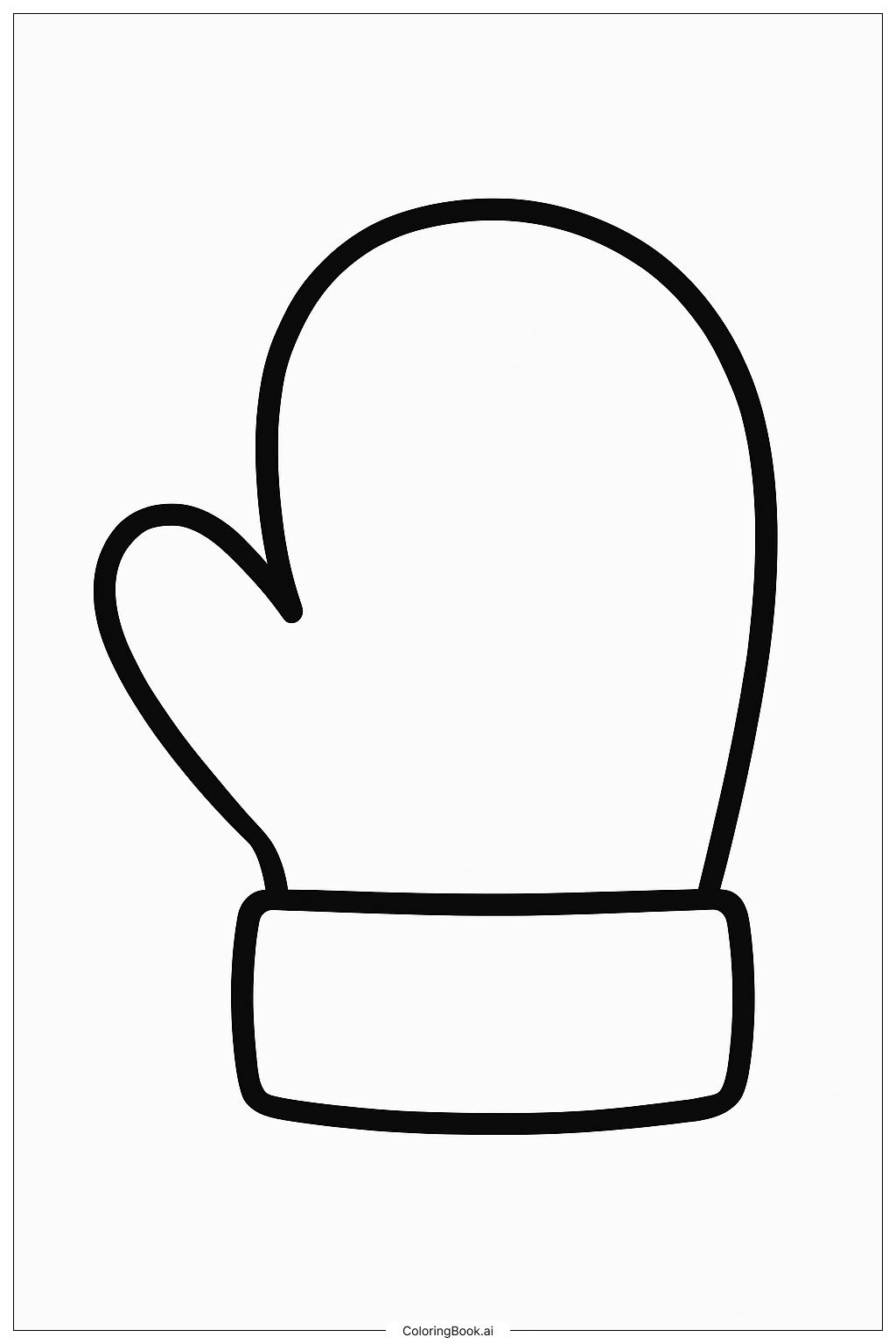 White Snow Mitten Coloring Page