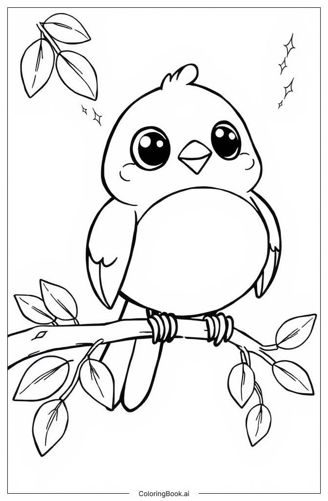  Realistic Bird Coloring Page 