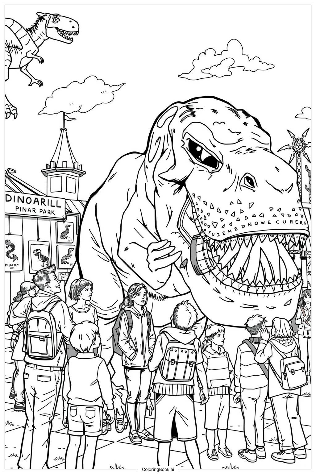  Jurassic World Visitors at the Park-2 Coloring Page 