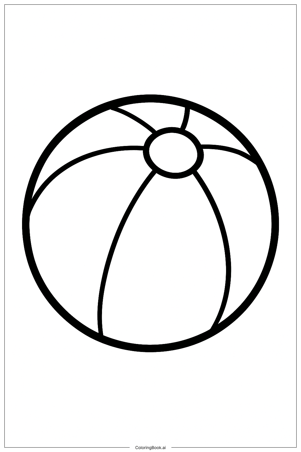  Simple Summer Beach Ball Coloring Page 