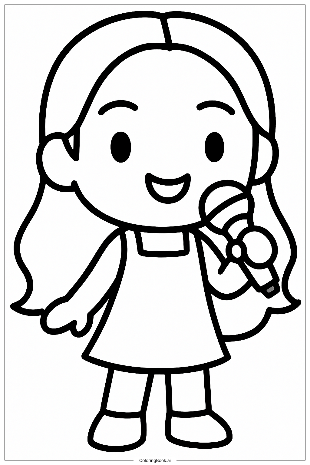  Chibi Olivia Rodrigo With A Microphone Coloring Page 
