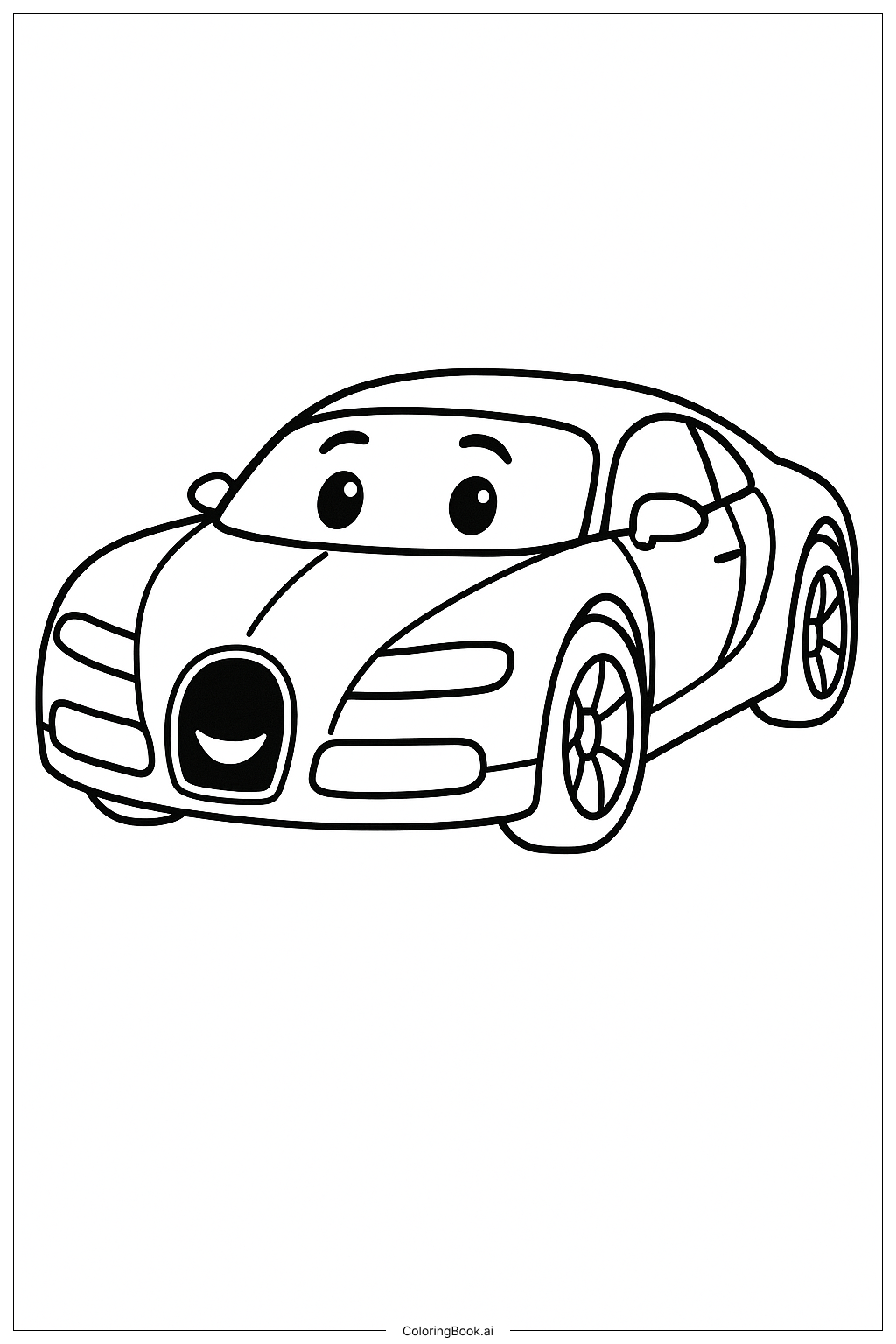  A Friendly Looking Bugatti Coloring Page 