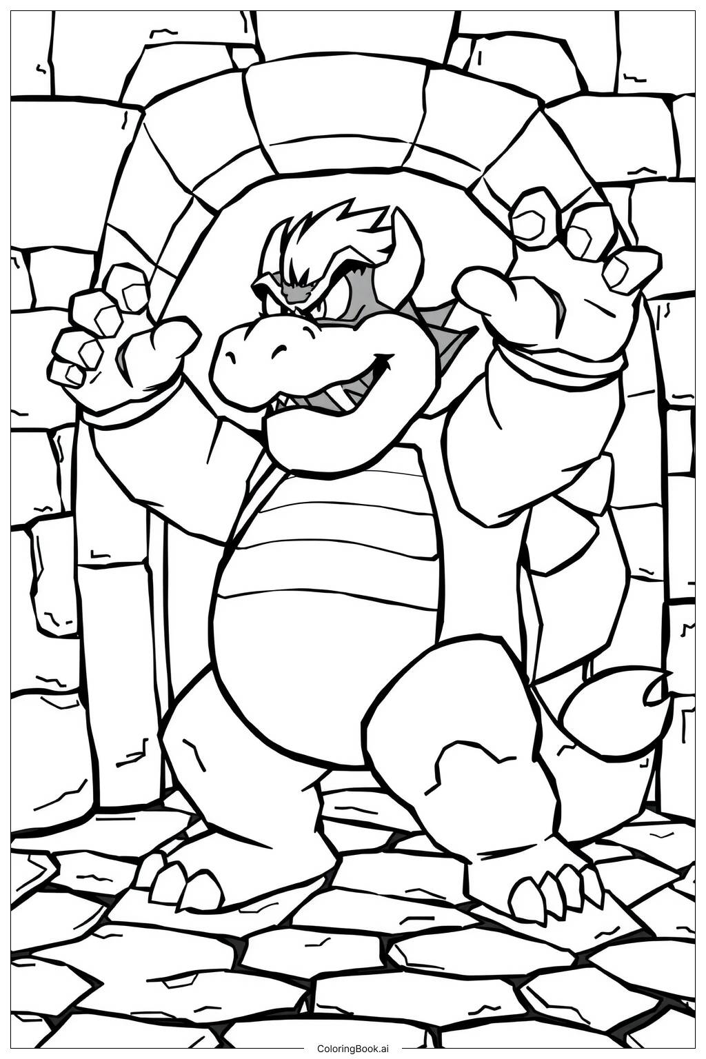  Page de coloriage Le rôle de Bowser dans l'univers de Super Mario 