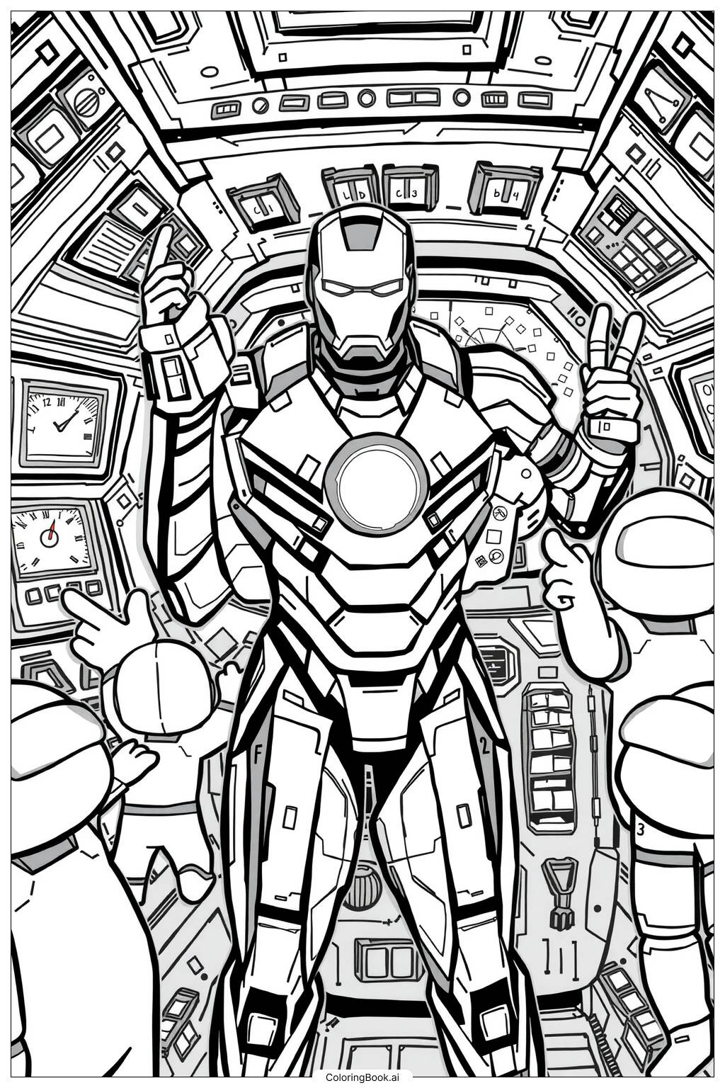  Iron Man Among Us Characters-2 Coloring Page 