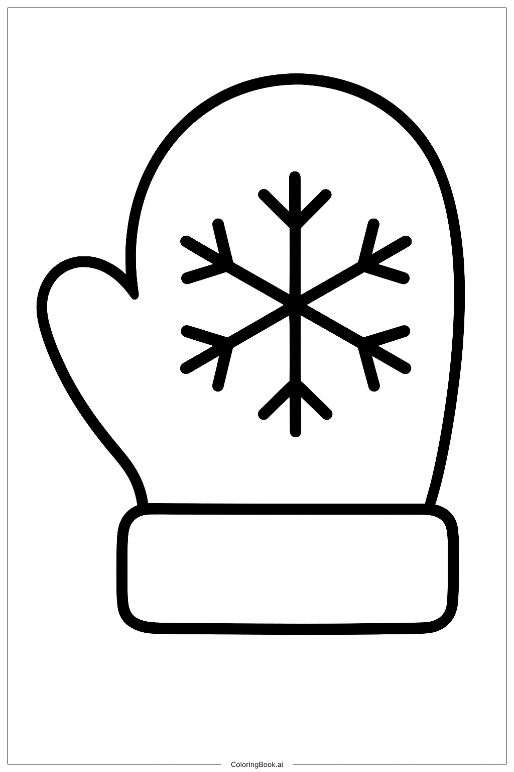  A Snowflake On A Mitten Coloring Page 