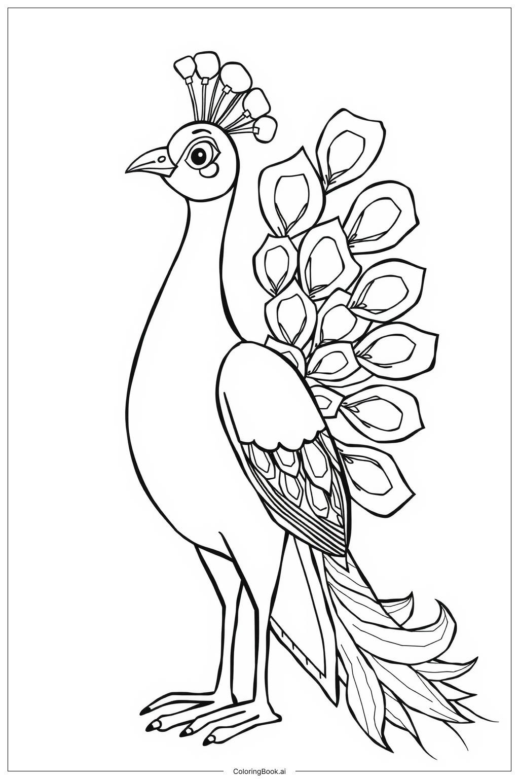  peacock leading a parade Coloring Page 