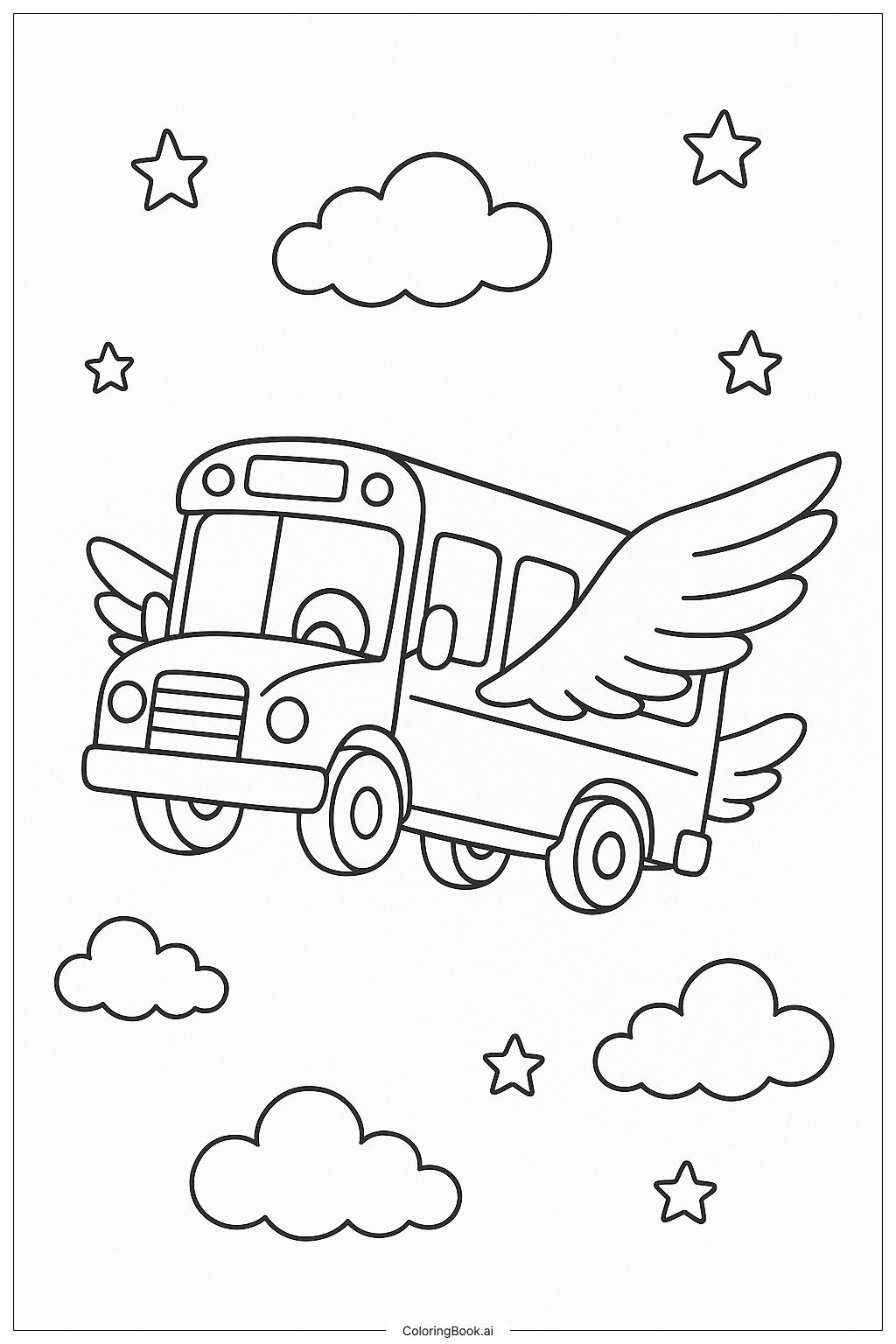  Der magische Schulbus fliegt Ausmalseite 