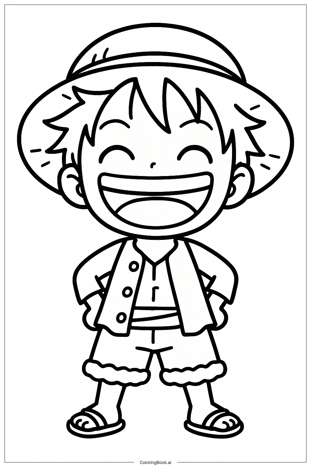  大きな笑顔のチビルフィの塗り絵ページ 