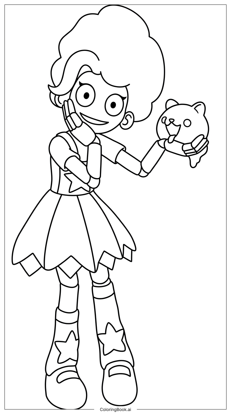  Lily Love Braids presents kitten with smile Coloring Page 