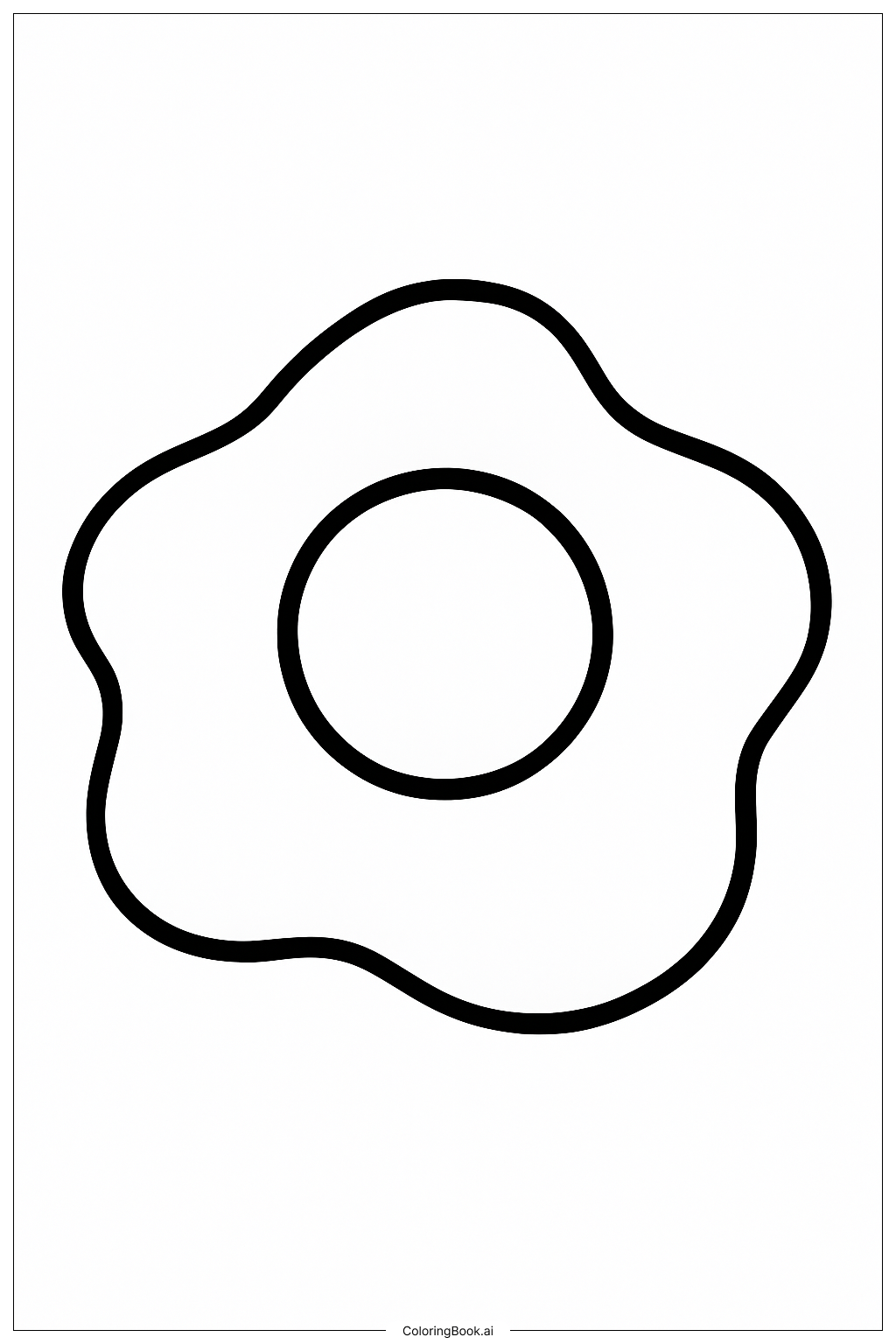  A Sunny Side Up Fried Egg Coloring Page 