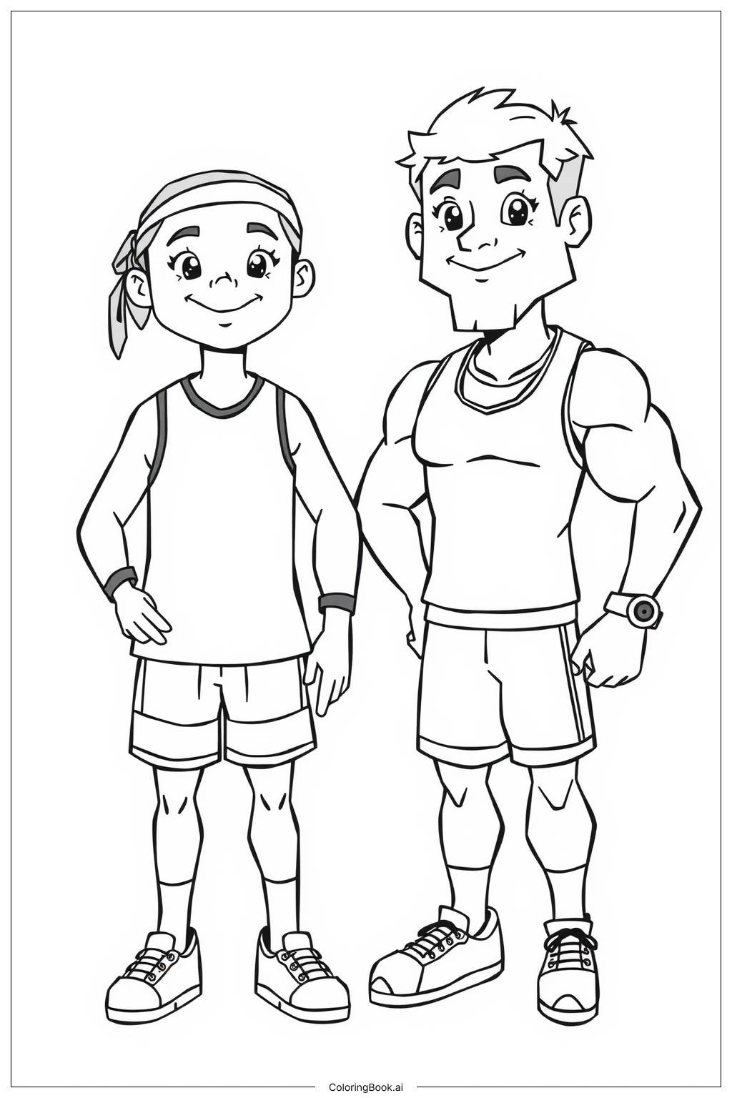  Olympic Athletes Training for Success Coloring Page 