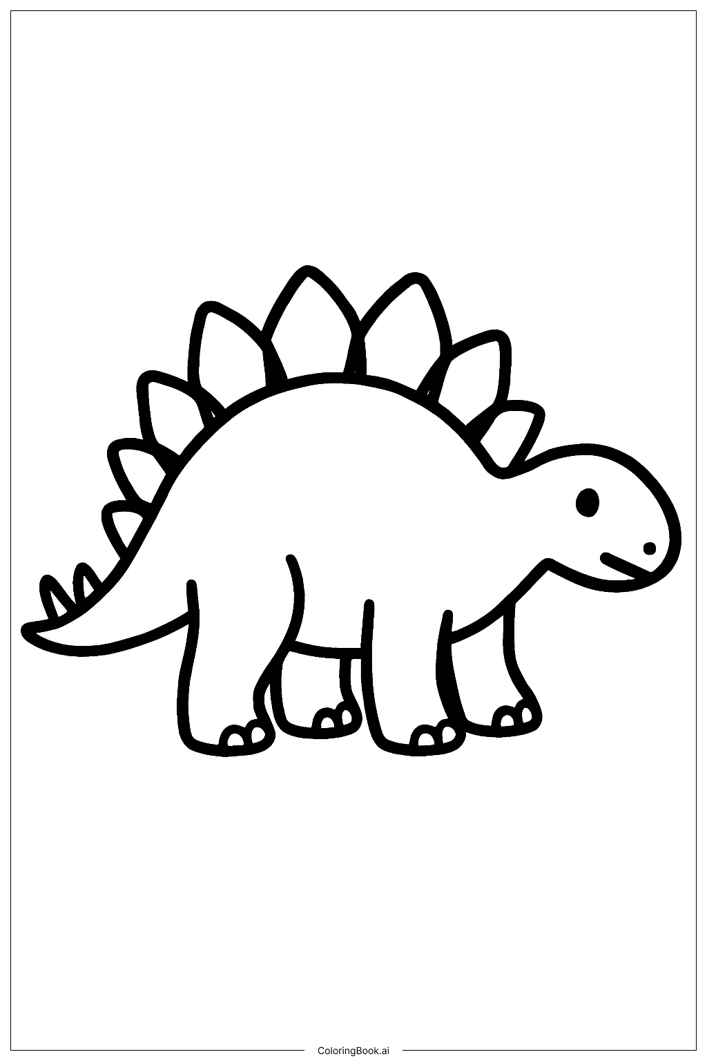 Stegosaurus steht still Ausmalseite