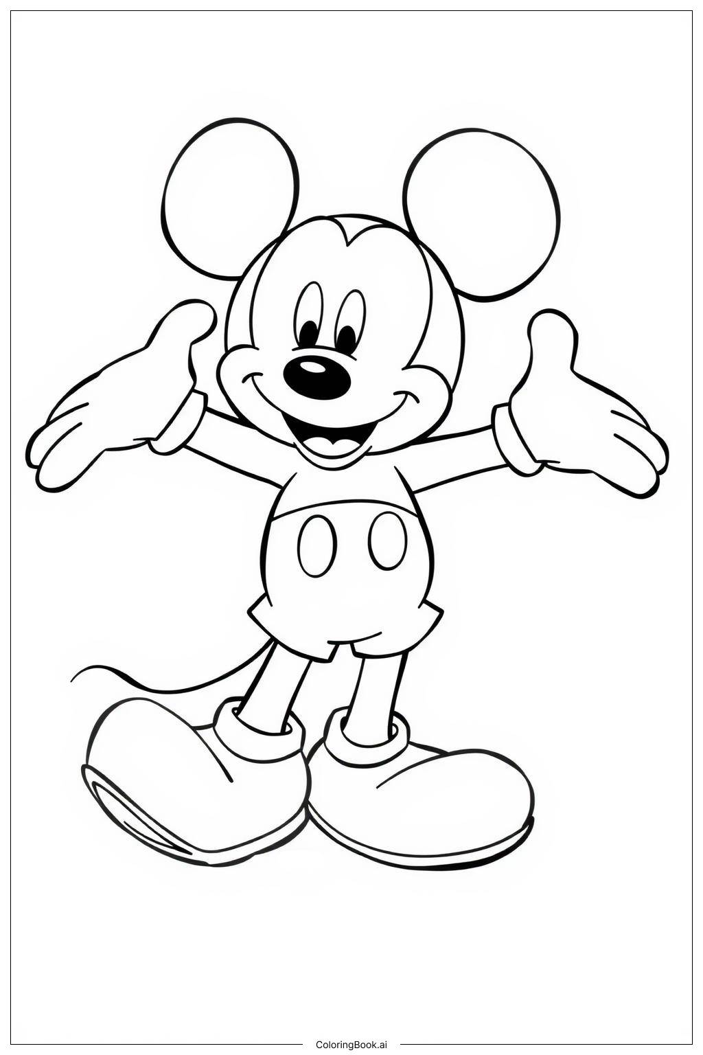  Page de coloriage Mickey Mouse dans un pays des merveilles d'hiver 