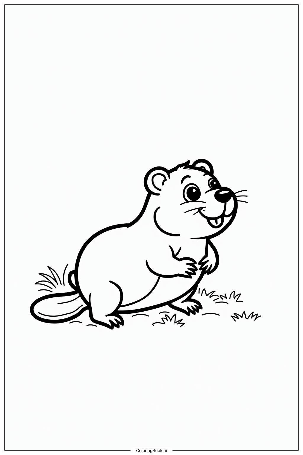  Ground Hog Looking for Food Coloring Page 