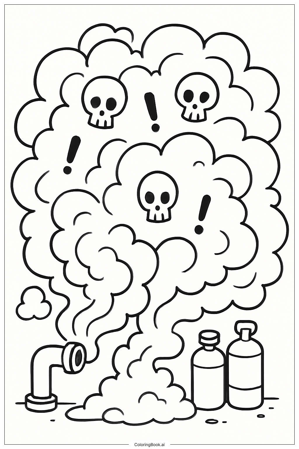 罂粟玩具厂有毒气体云特效填色页