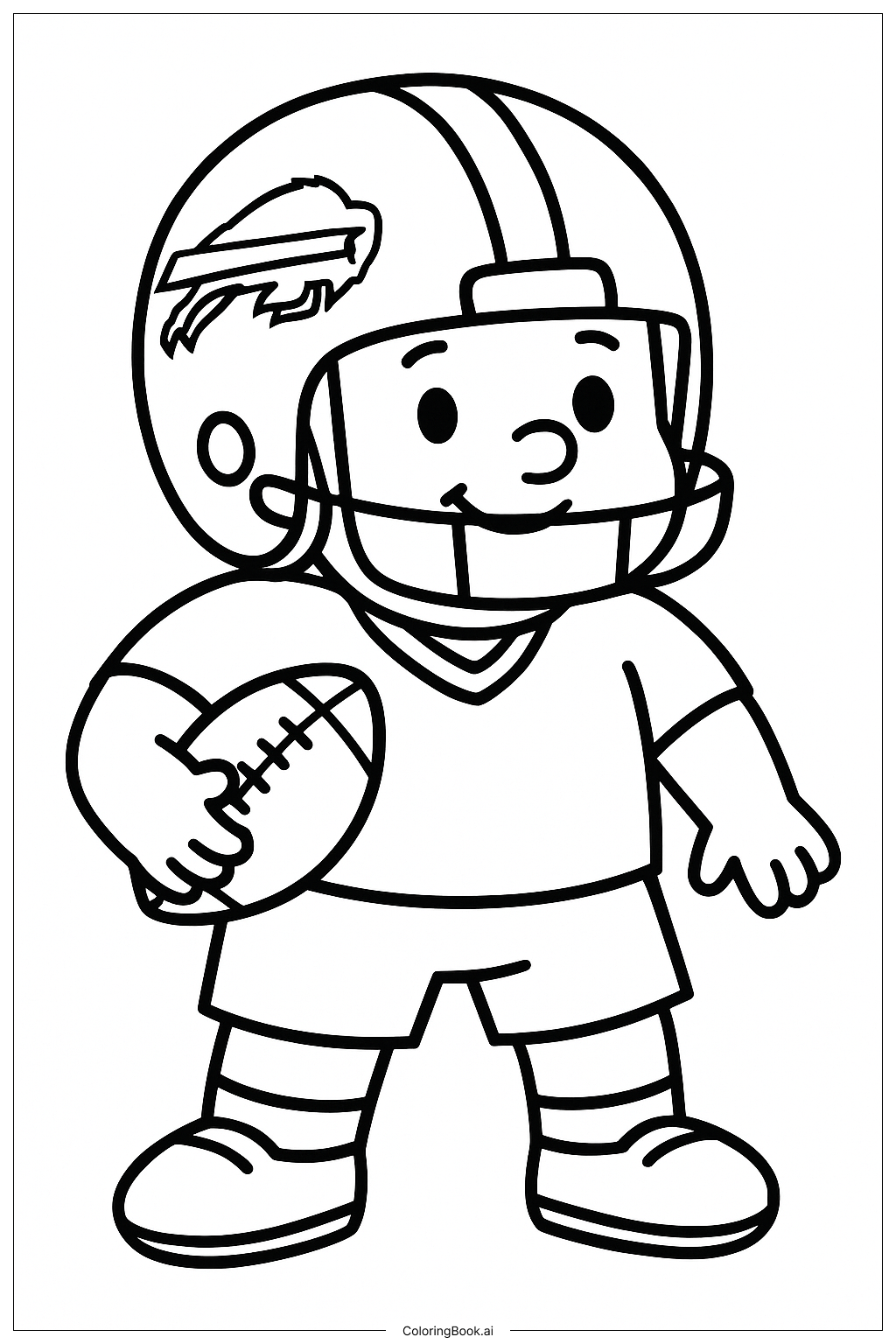 Cartoon Buffalo Bills Player Coloring Page