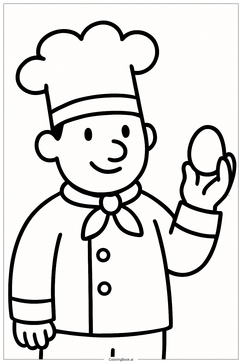  Chef Holding A Single Egg Coloring Page 