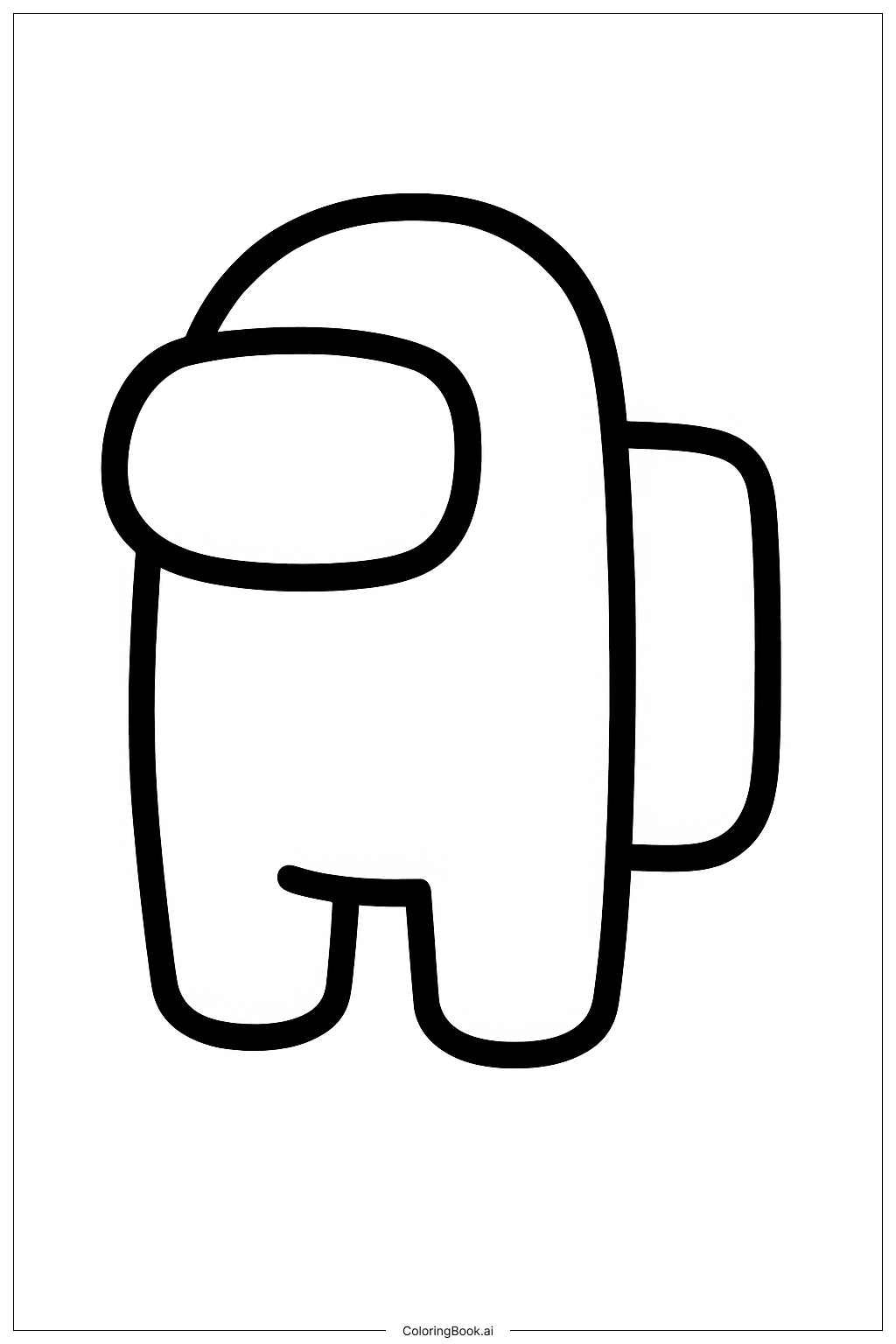  Among Us Character With A Simple Backpack Coloring Page 