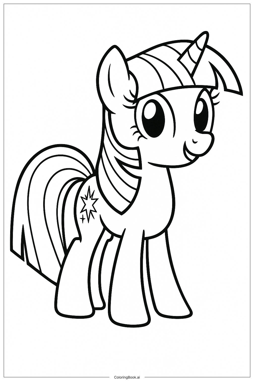  Page de coloriage Twilight Sparkle dans sa bibliothèque 