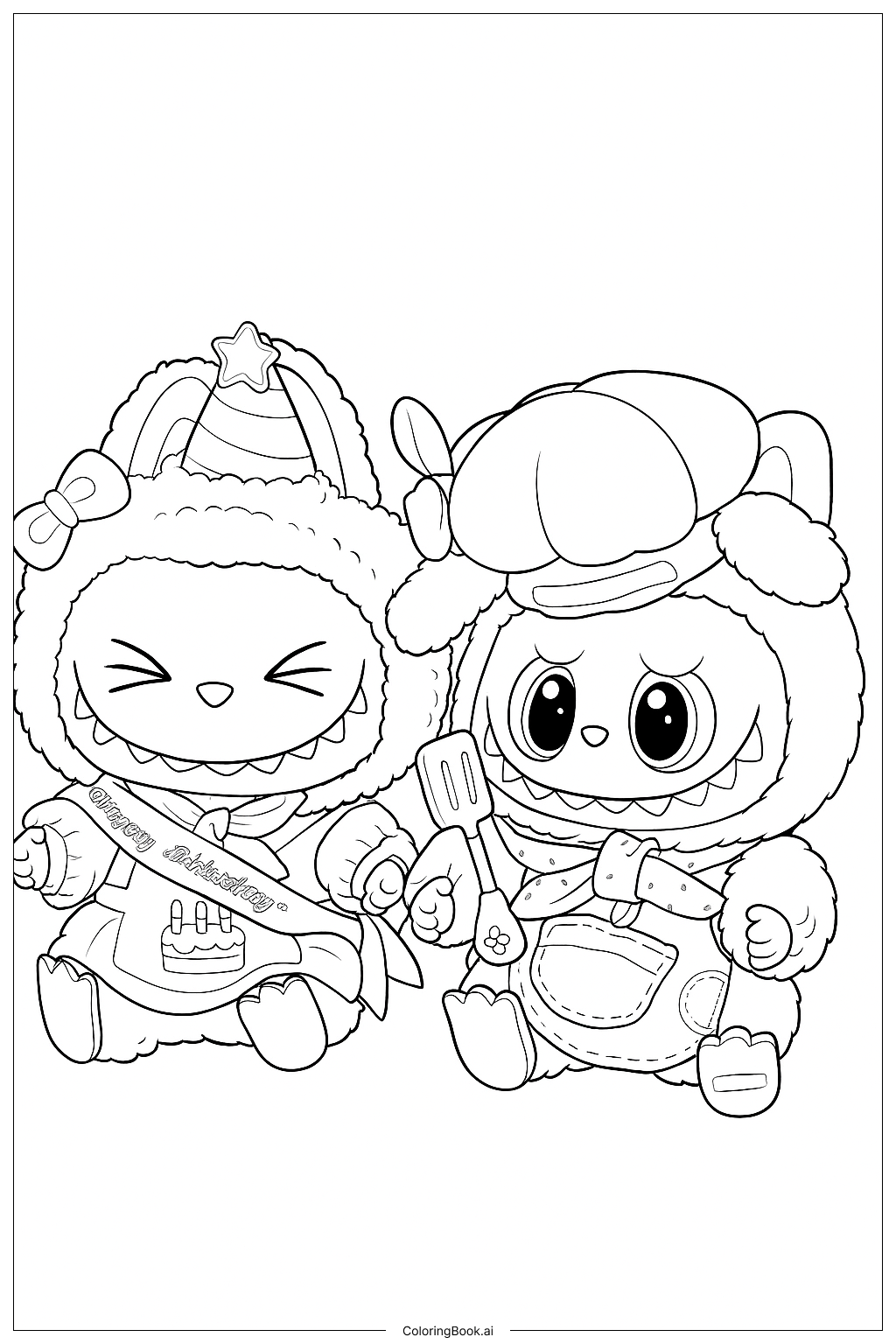 Labubu With Heart Eyes Coloring Page Free PDF PNG Printable Labubu With Heart Eyes Coloring Page Free PDF PNG Printable