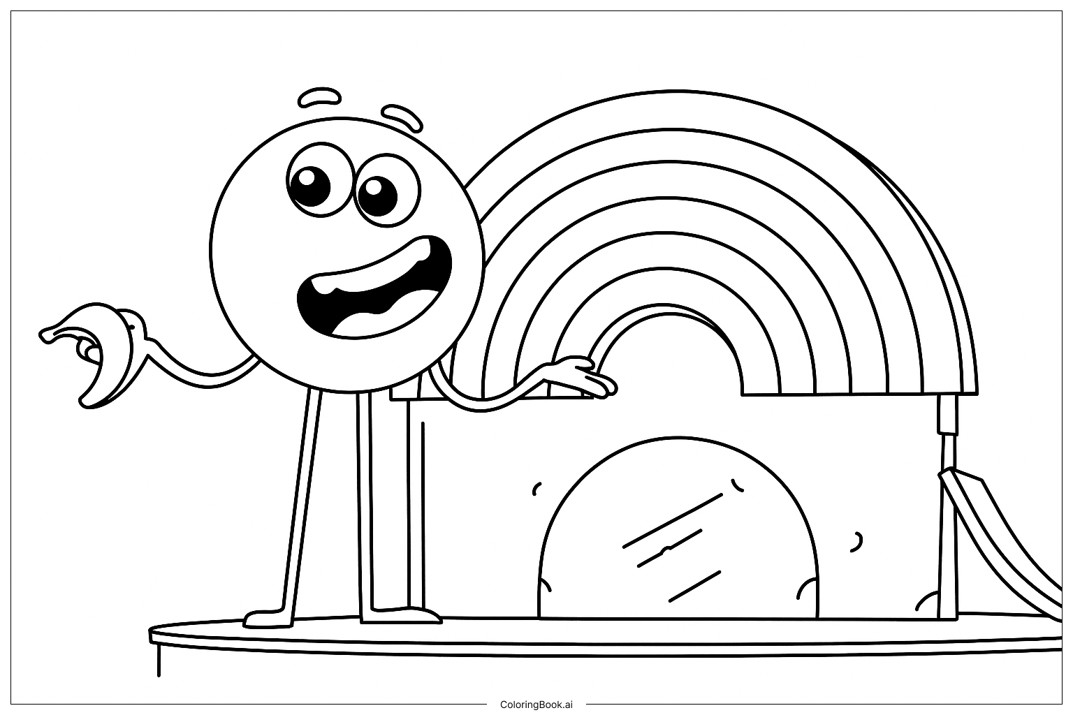  Yellow In Colourblock'S Rainbow Coloring Page 