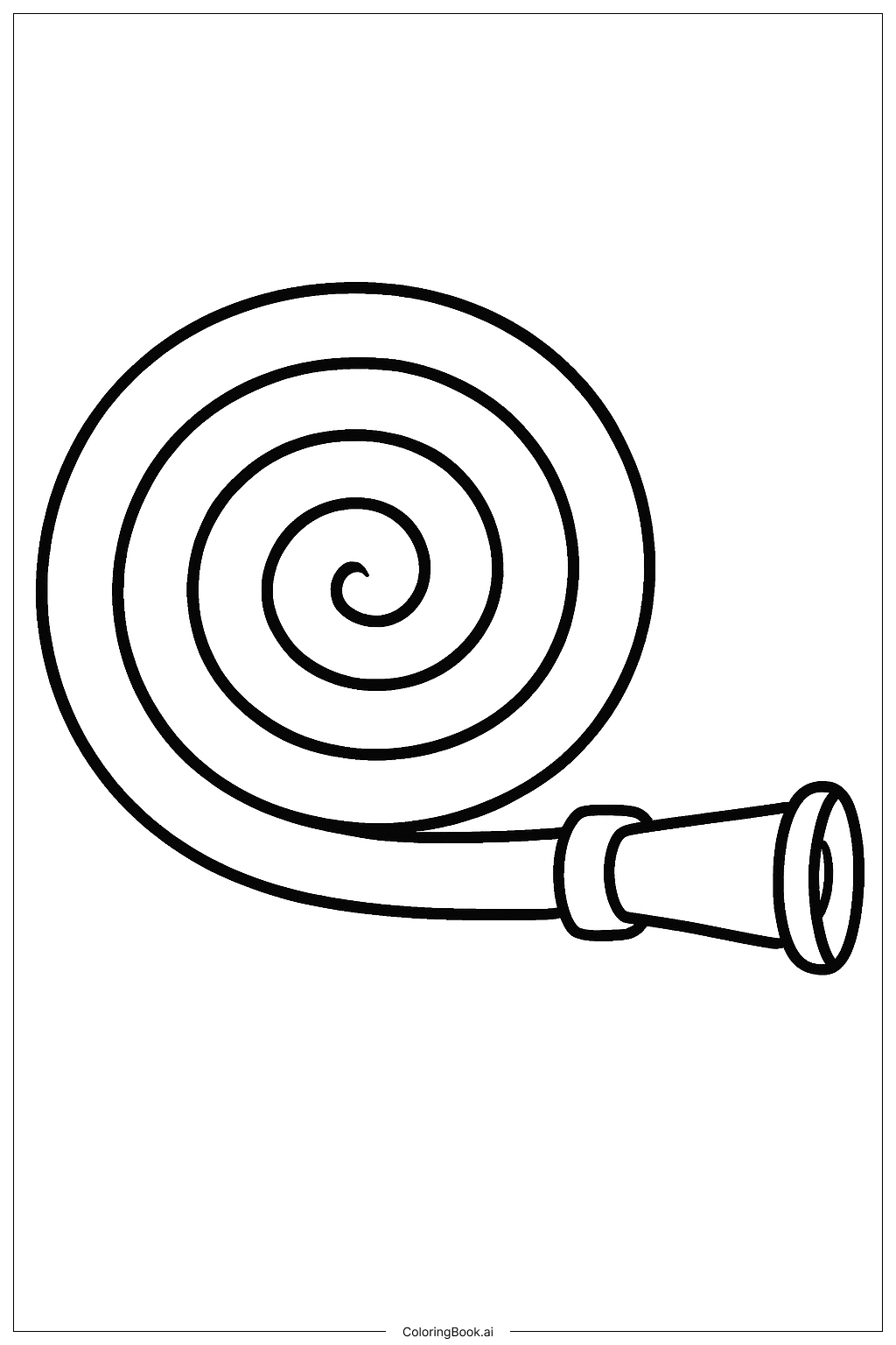 简单消防水带填色页