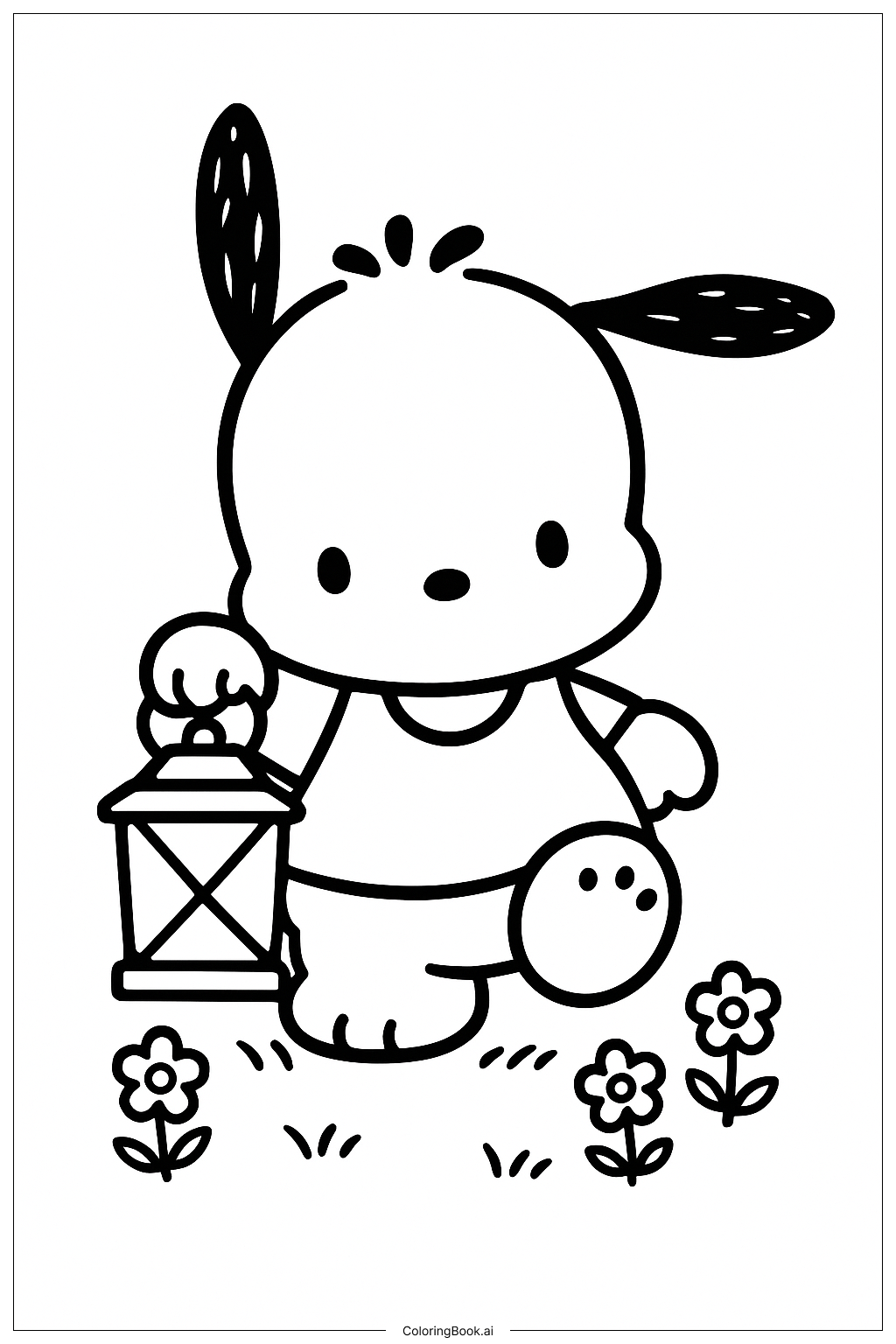 Pochacco 提著燈籠著色頁