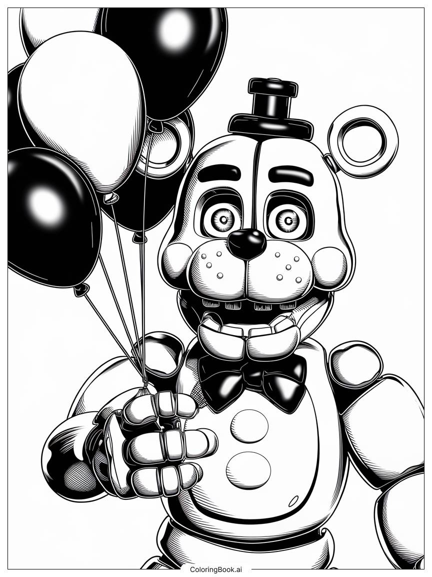  five nights at freddy birthday party gone wrong Coloring Page 