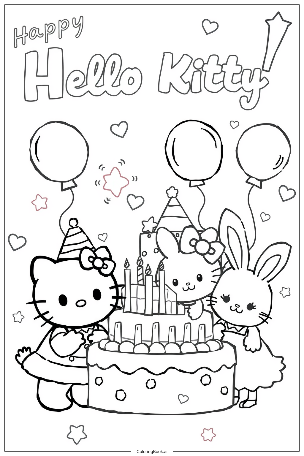 Alles Gute Zum Geburtstag, Hello Kitty, Malvorlagen Alles Gute Zum
