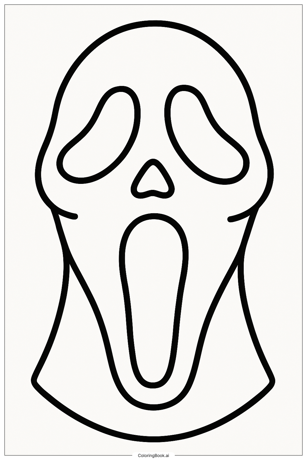  Página para colorear de Una Gran Cabeza de Ghostface 