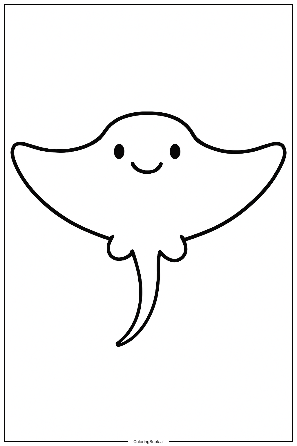  Cute Manta Ray Under The Sea Coloring Page 