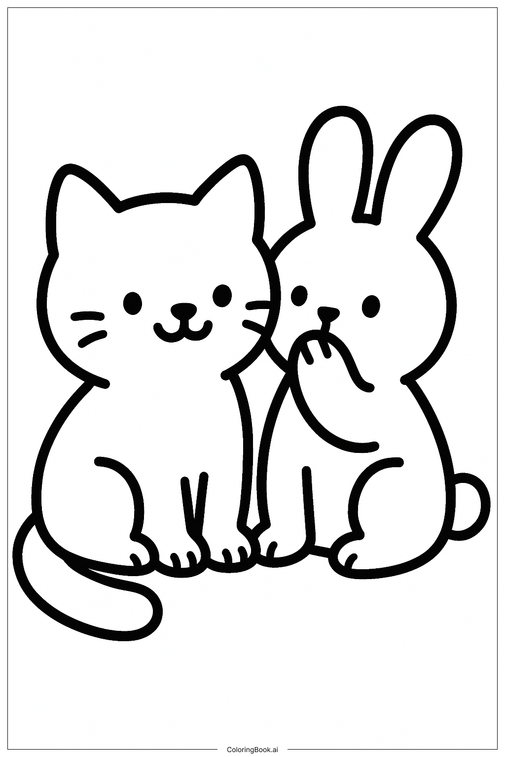 Cozy Friends Whispering Secrets Coloring Page