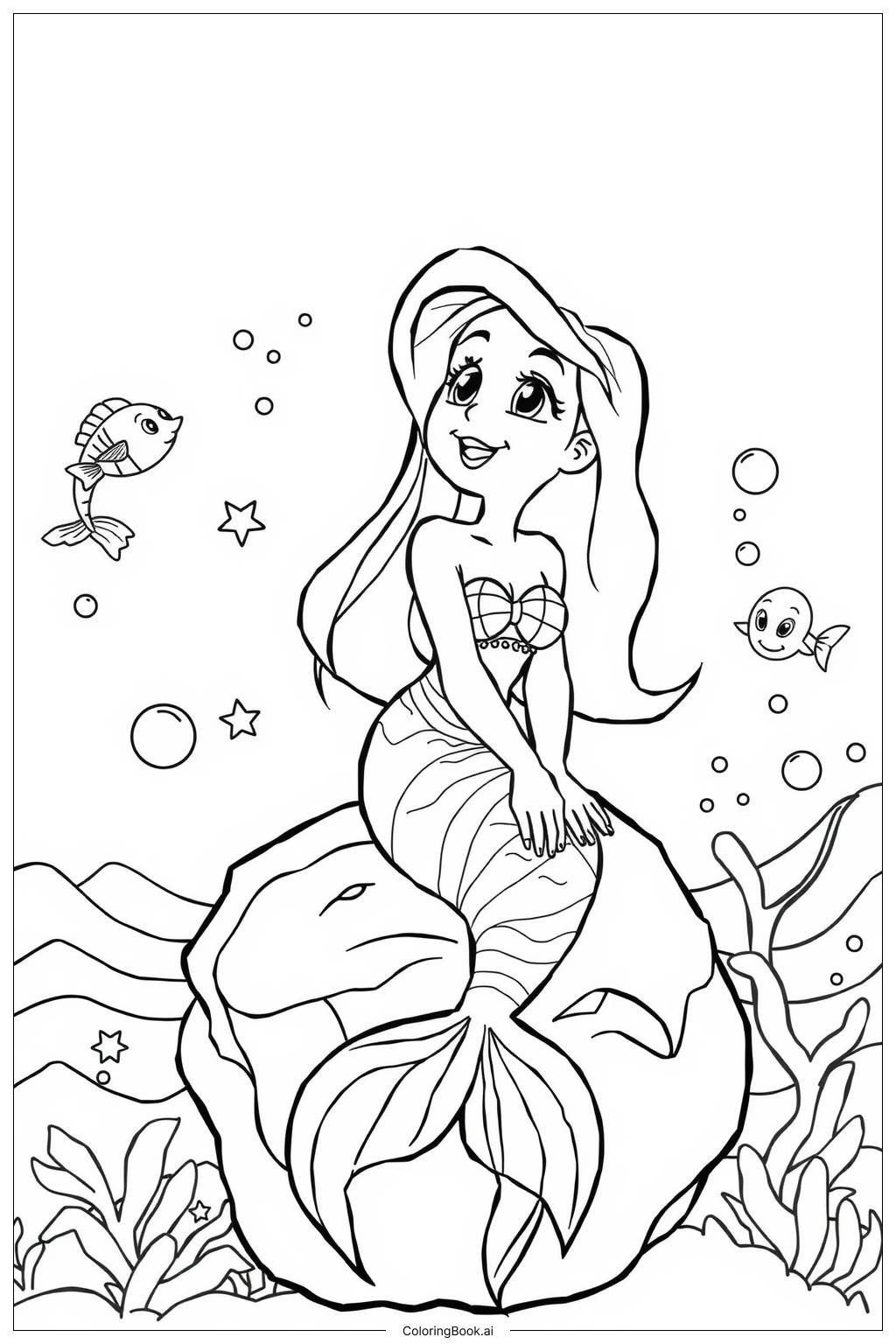  Page de coloriage La Petite Sirène Mélodie 