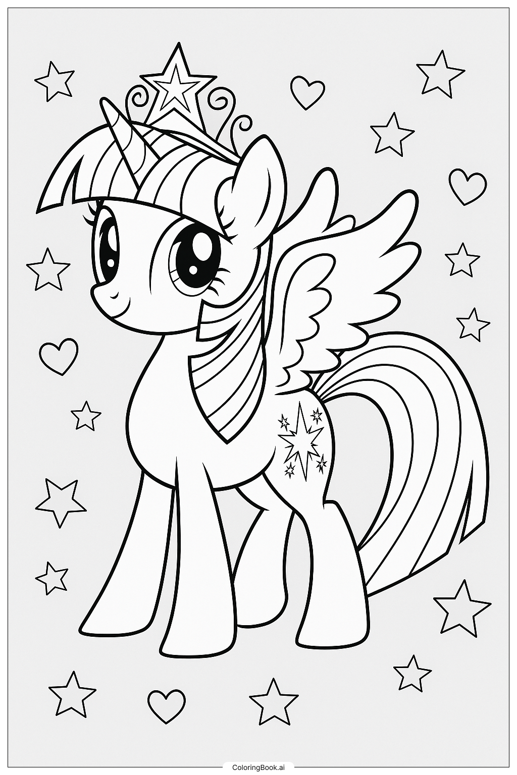 Page de coloriage Princesse Twilight Sparkle Avec Sa Couronne 