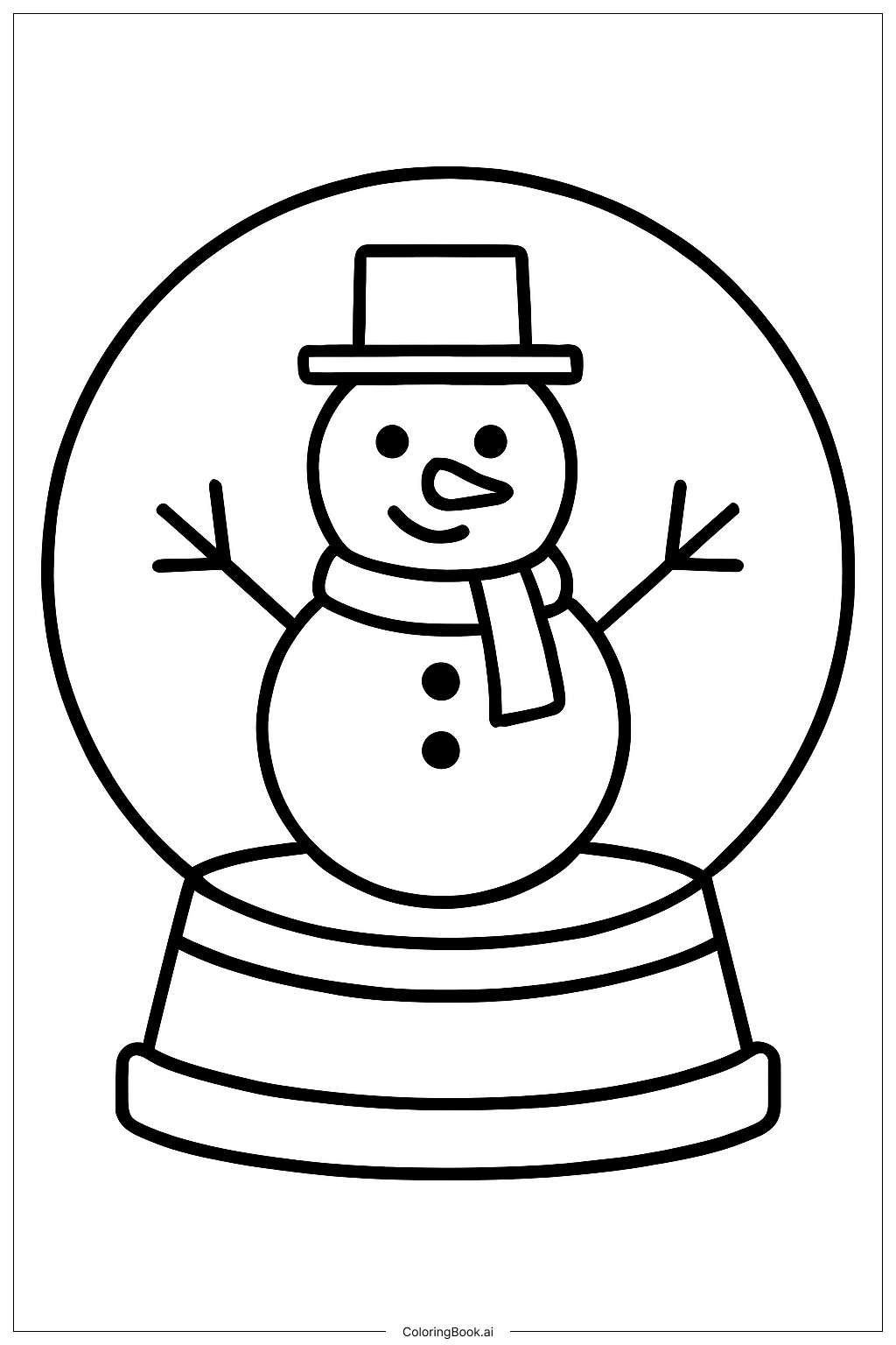 ビッグスノーグローブの塗り絵ページ